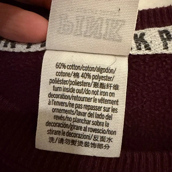 PINK Victoria's Secret Maroon Collegiate Style Log Sweatshirt - Picture 7 of 7